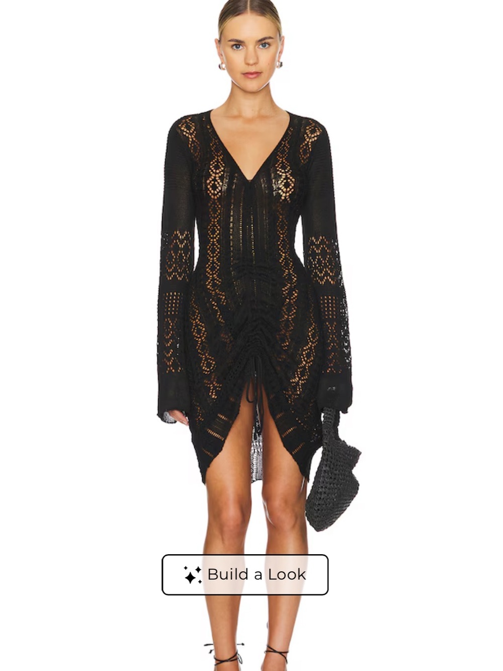 Black Crochet Mini Dress